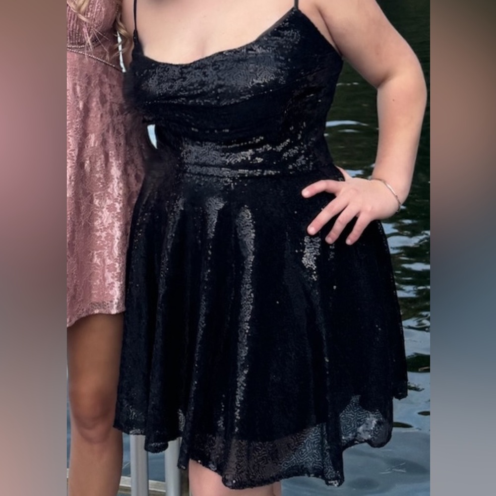 Elegant Black Sequin Skirt
